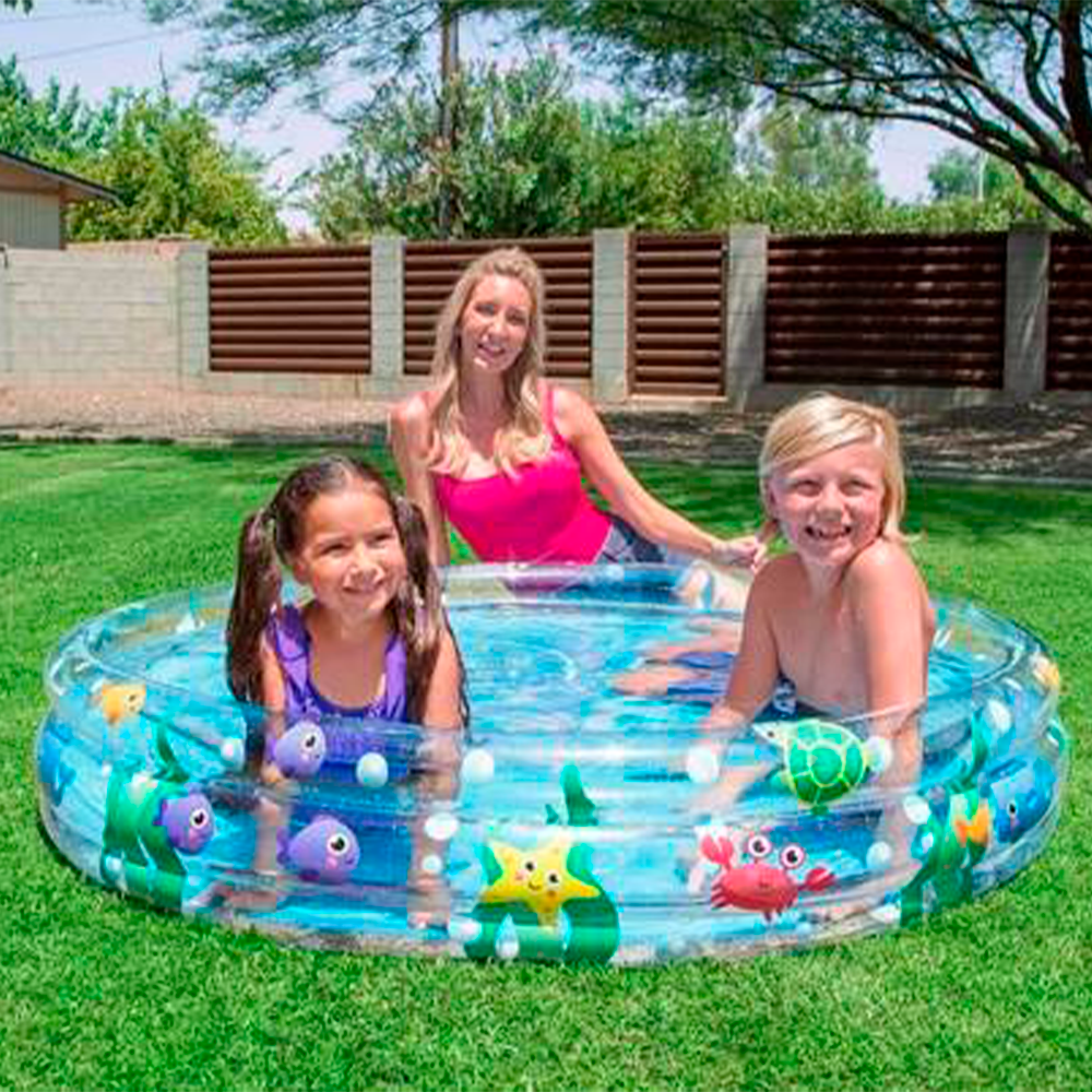 Alberca Inflable Infantil Animales Marinos para Niños Piscina Chica 1.52 m