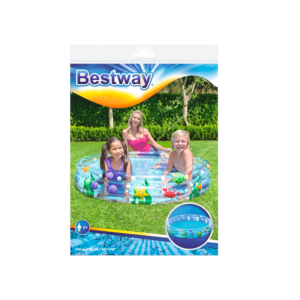 Alberca Inflable Infantil Animales Marinos para Niños Piscina Chica 1.52 m