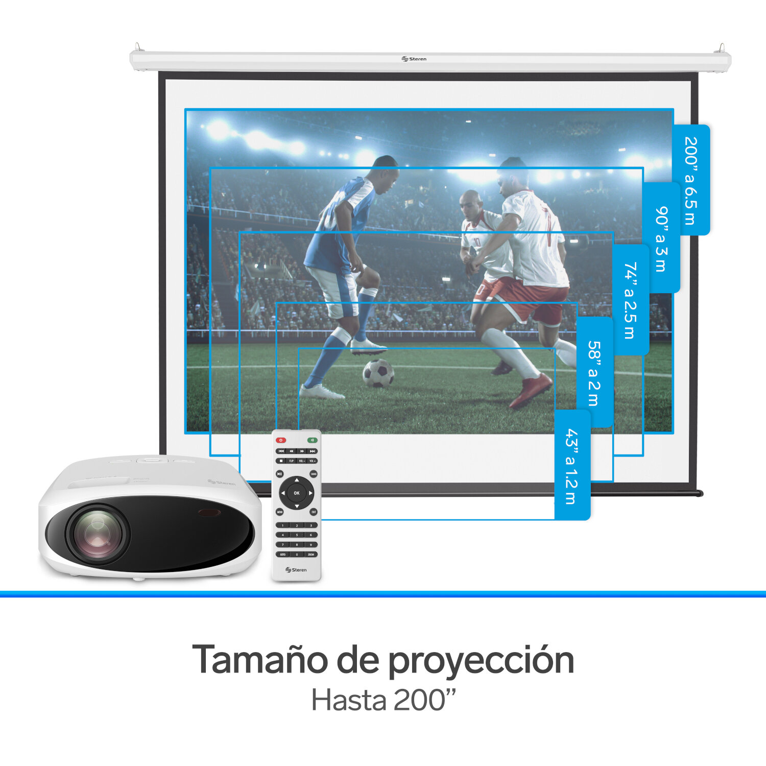 Proyector multimedia Full HD de 9 000 lúmenes, portátil