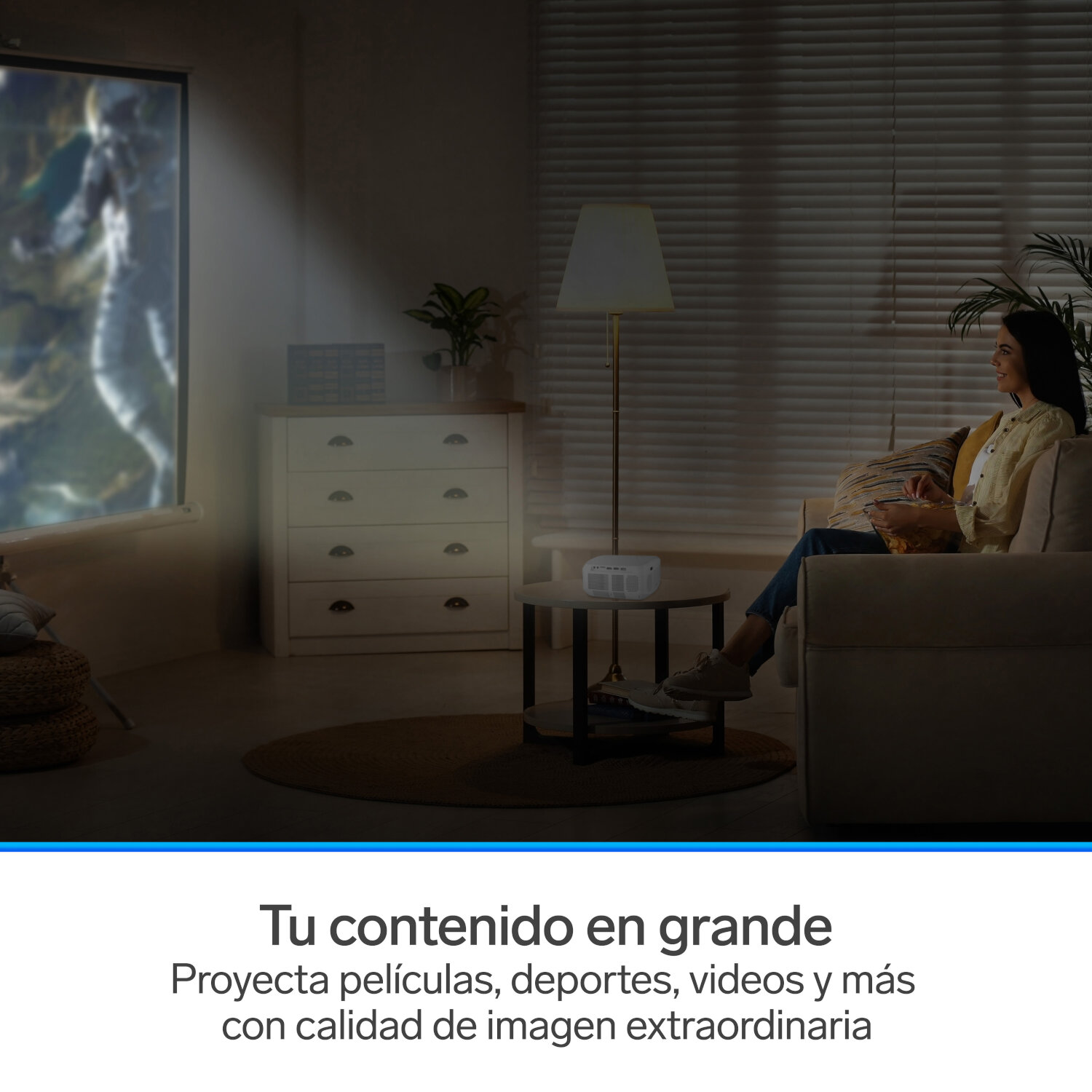 Proyector multimedia Full HD de 9 000 lúmenes, portátil
