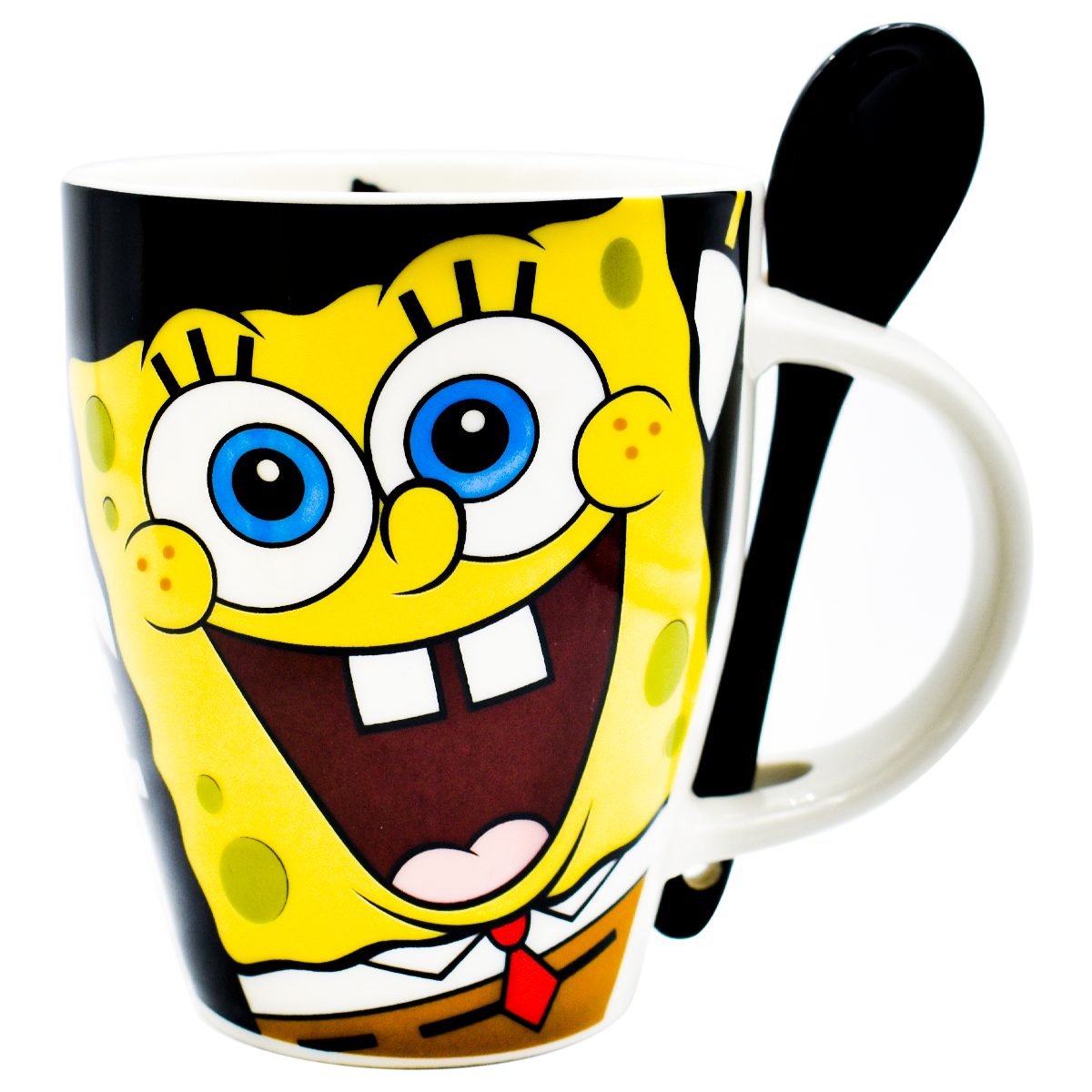 Fun Kids 1738-274 Set Tazas Cerámica Bob Esponja con cuchara 310ml
