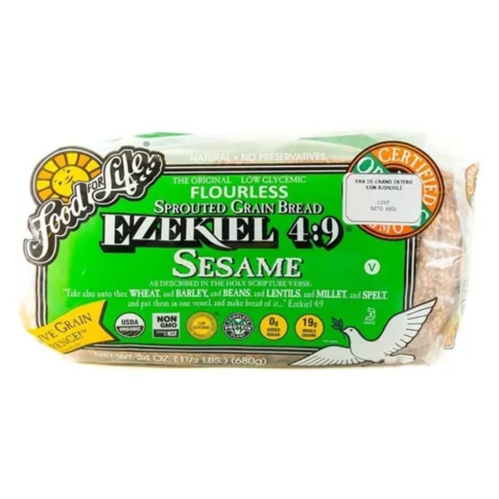 Pan Ezekiel 4:9 Food for Life Cereales Germinados con Ajojolí 680 g 