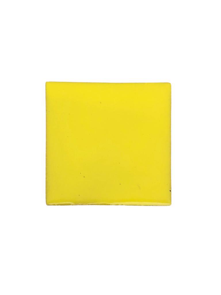 Azulejo 10.5cm Artesanal Tipo Talavera Liso 45 Pz Amarillo