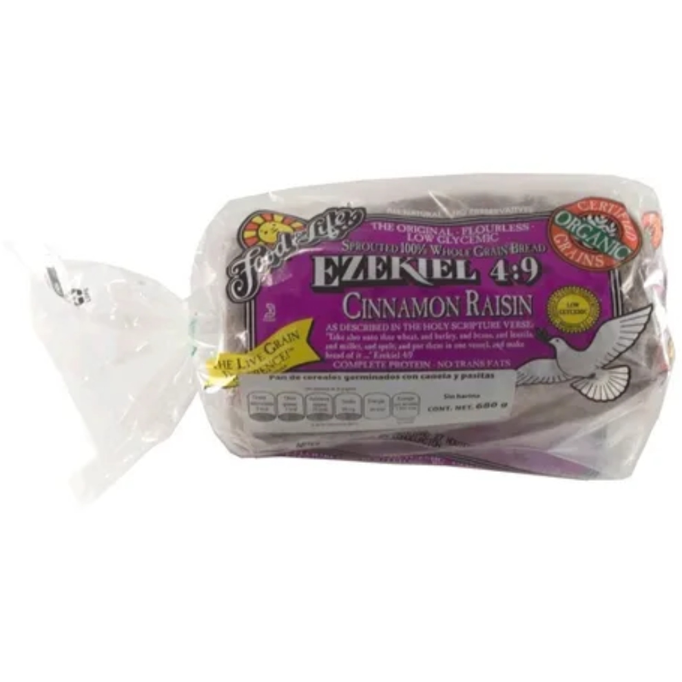 Pan Ezekiel Food for Life Cereales Germinados con Pasas y Canela 680 g
