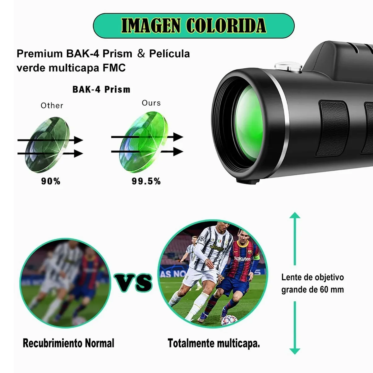 Monocular Telescopio Para Celular 40x60 Hd Con Clip Trípoide