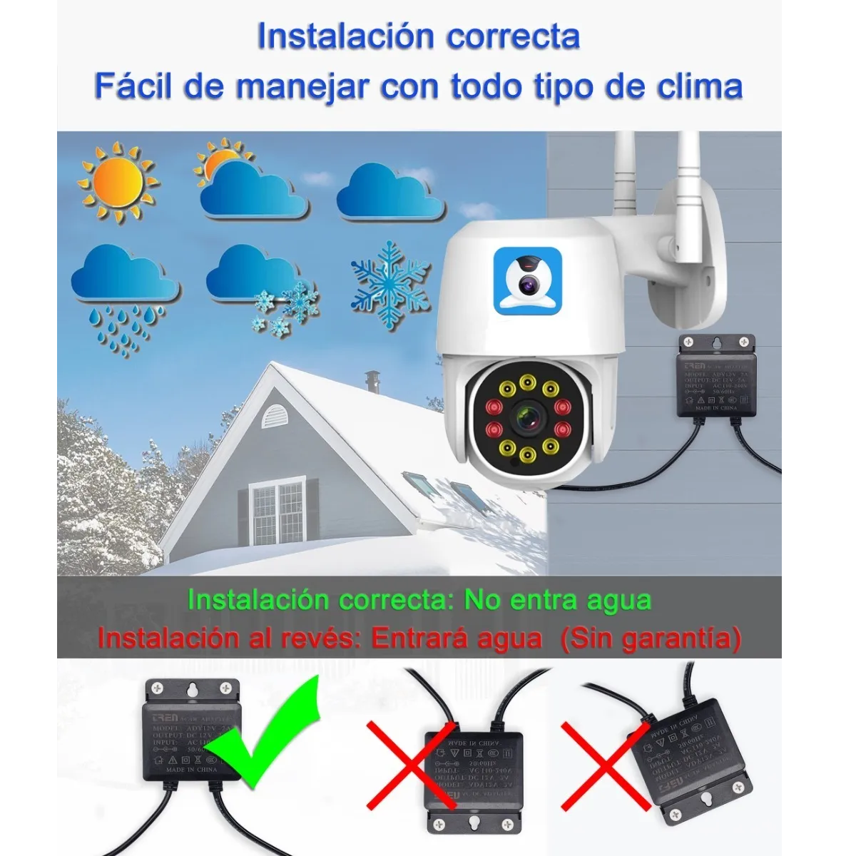 Cámara Wifi Hd Multifunción De 360 Grados Para Exteriores