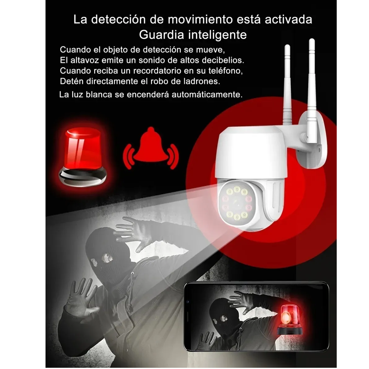 Cámara Wifi Hd Multifunción De 360 Grados Para Exteriores