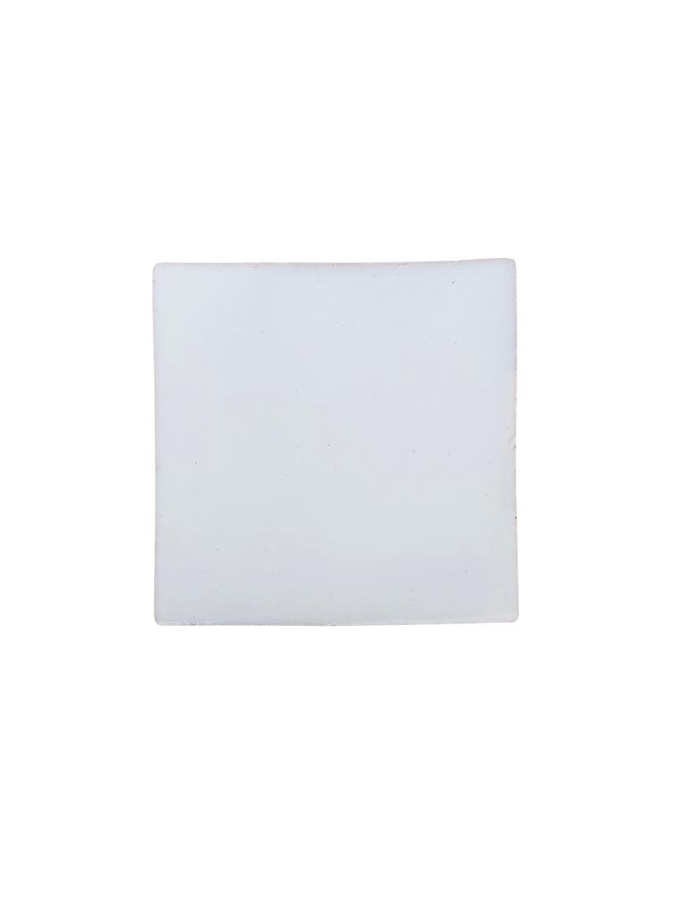 Azulejo 10.5cm Artesanal Tipo Talavera Liso 45Pz Blanco
