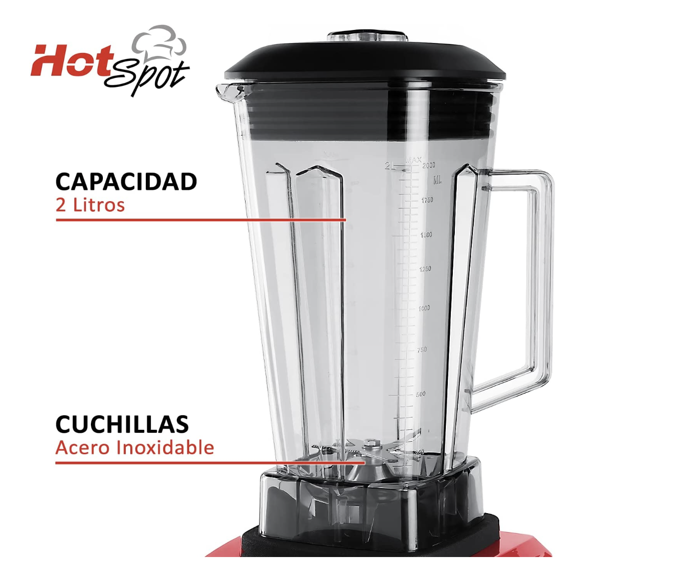 Licuadora Hot Spot 554 2 L Roja con vaso de policarbonato 1500W