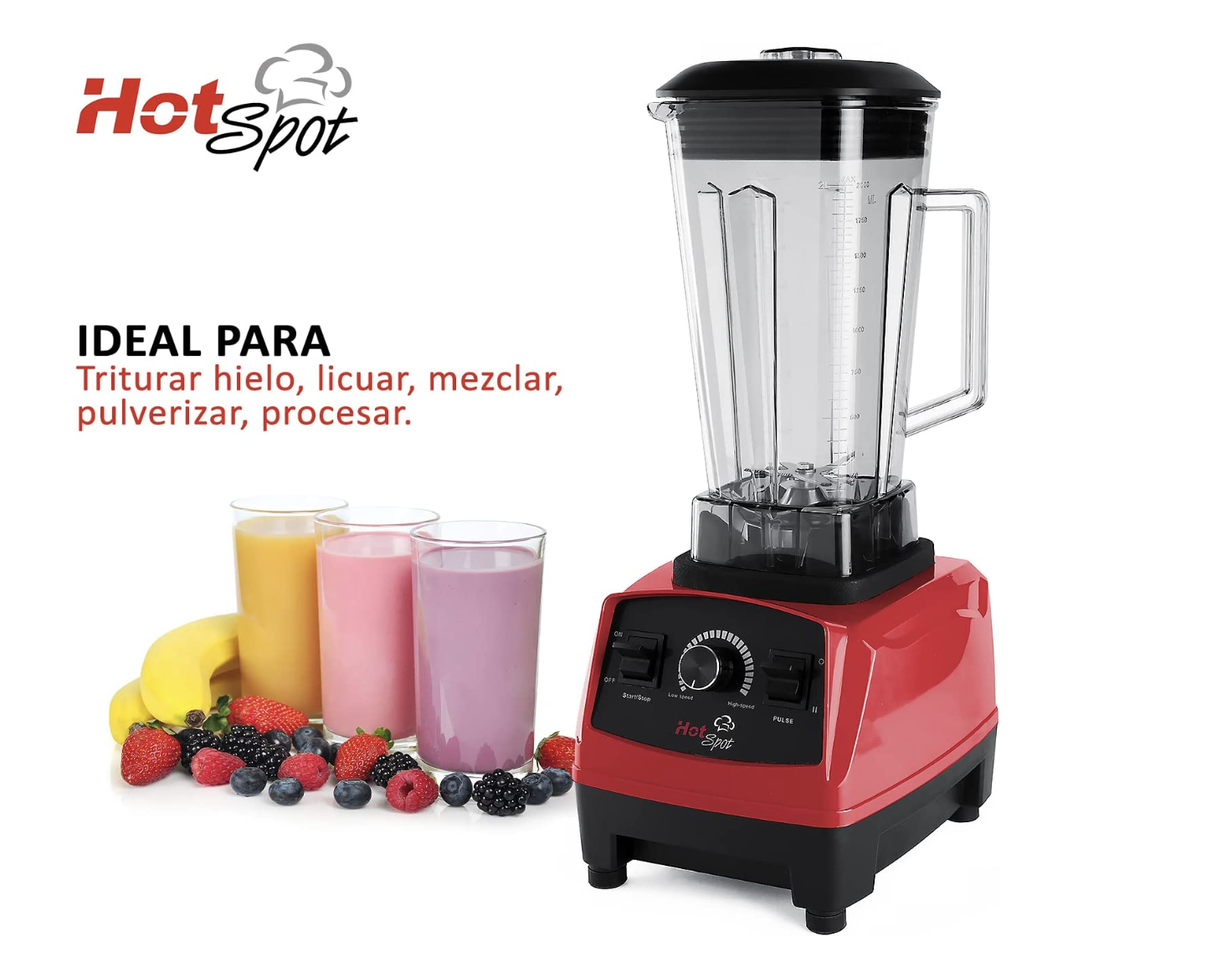 Licuadora Hot Spot 554 2 L Roja con vaso de policarbonato 1500W