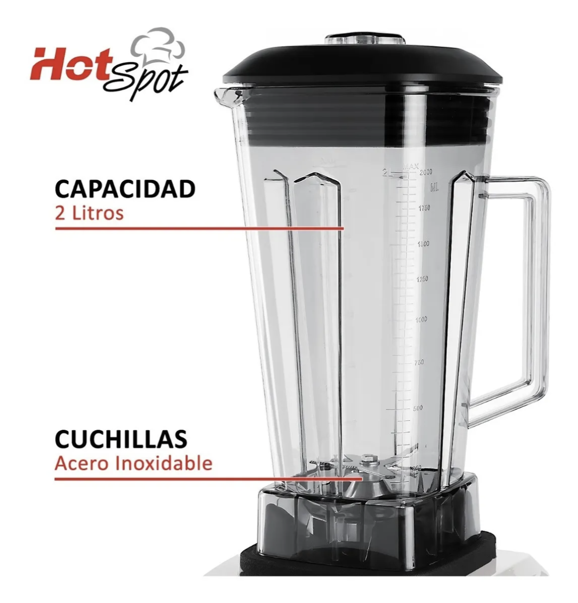 Licuadora Hot Spot 554 2 L plata con vaso de policarbonato 1500 W