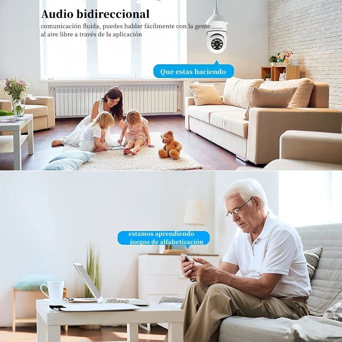 Cámara De Seguridad Socket 3mp Wifi Exterior/interior 360º