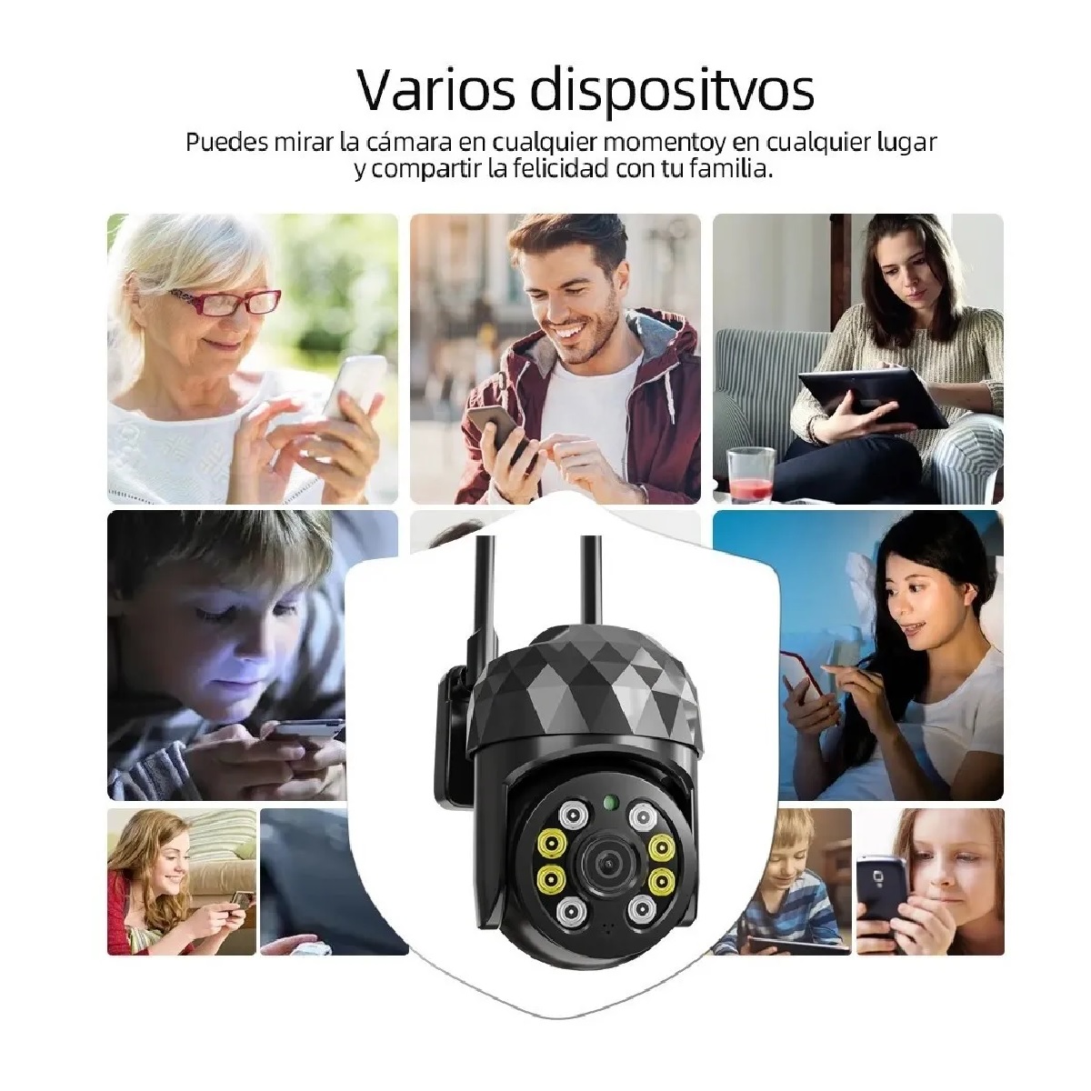 Cámara Seguridad Wifi 2mp Hd Videovigilancia Remota/alarma Negro