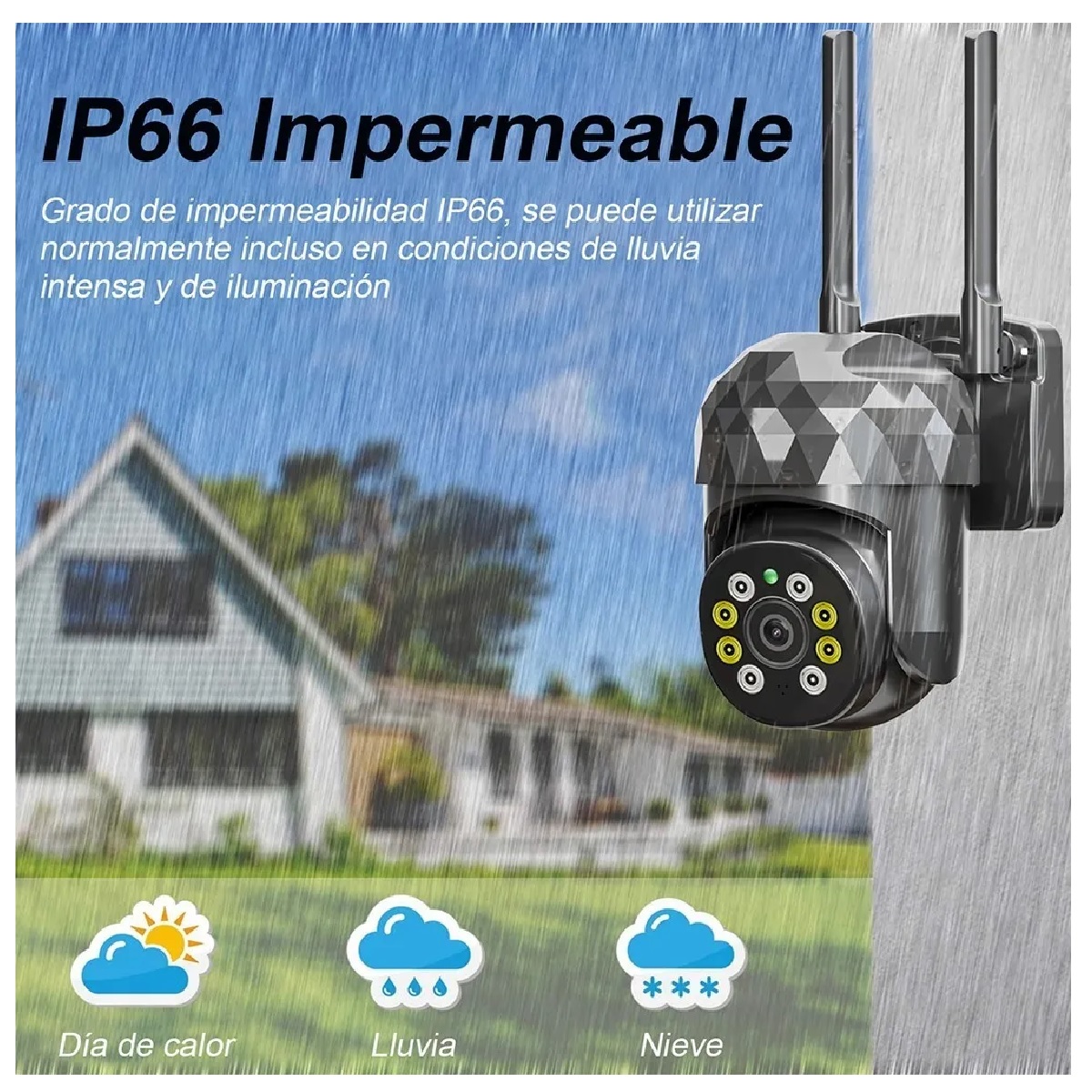 Cámara Seguridad Wifi 2mp Hd Videovigilancia Remota/alarma Negro