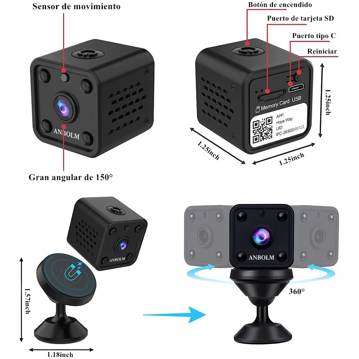 Mini Camara Espia Wifi Seguridad Inalambricas Camuflada1080