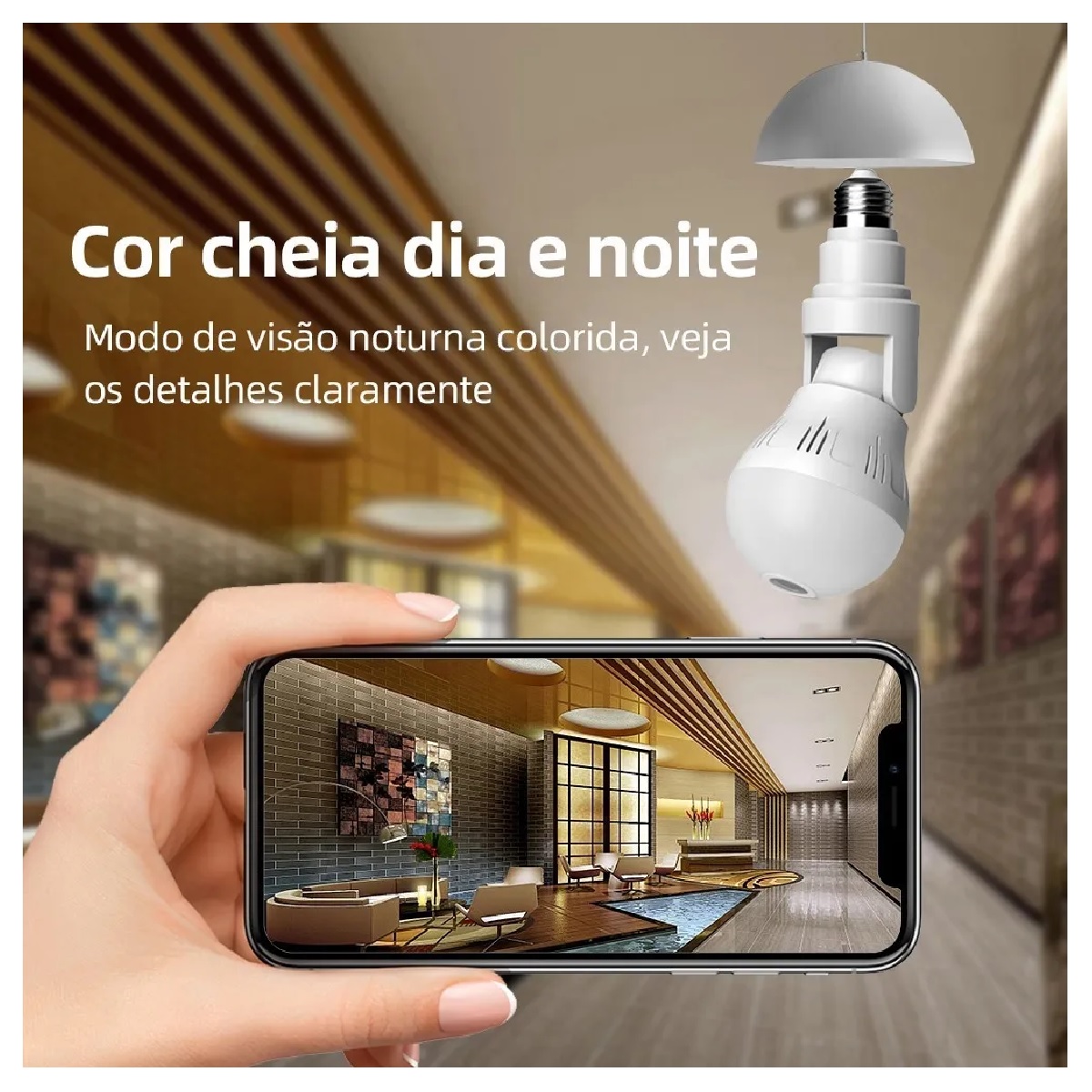 Cámara De Seguridad Panorámica 360º 1080p Foco Camara Wifi