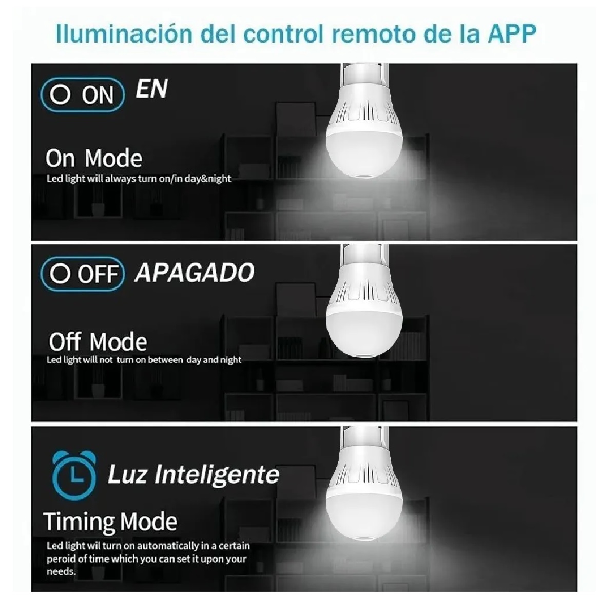 Cámara De Seguridad Panorámica 360º 1080p Foco Camara Wifi