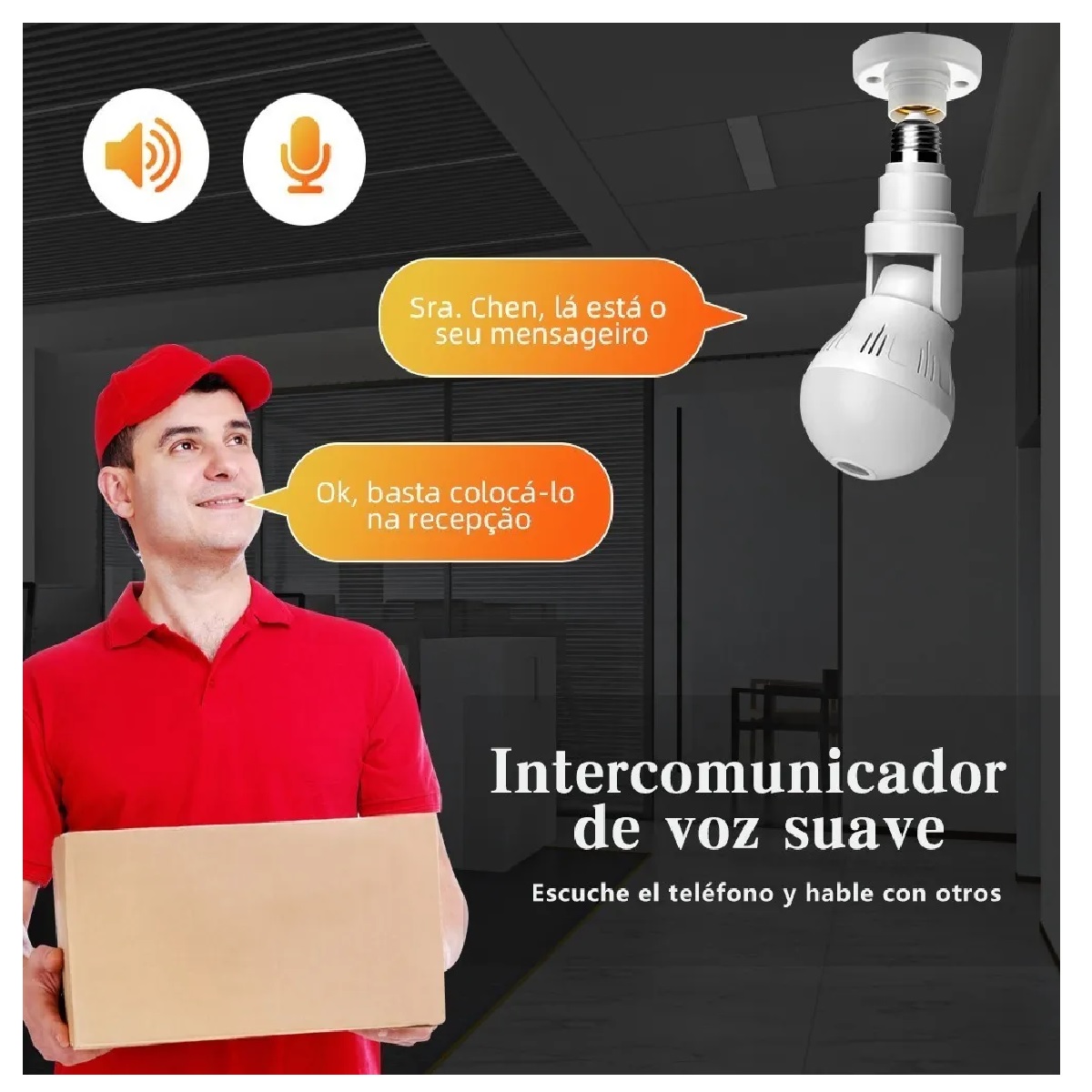 Cámara De Seguridad Panorámica 360º 1080p Foco Camara Wifi