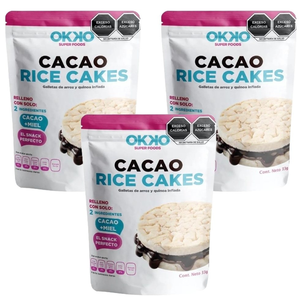 Cocoa Rice Cake OKKO 3 unidades de 33 g