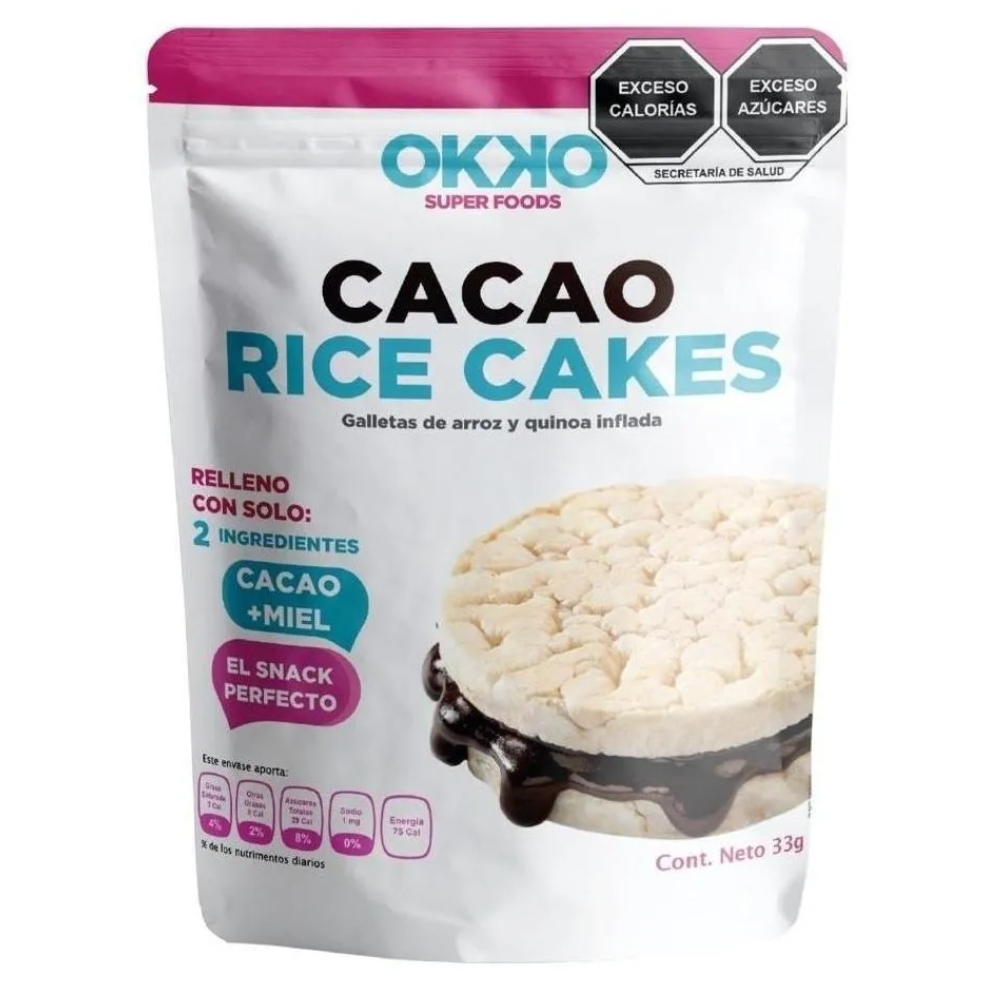 Cocoa Rice Cake OKKO 3 unidades de 33 g
