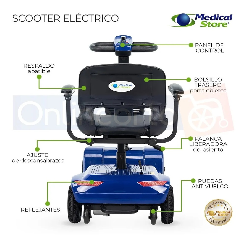 Silla De Ruedas Scooter Electrico Medico Onof Para Adulto