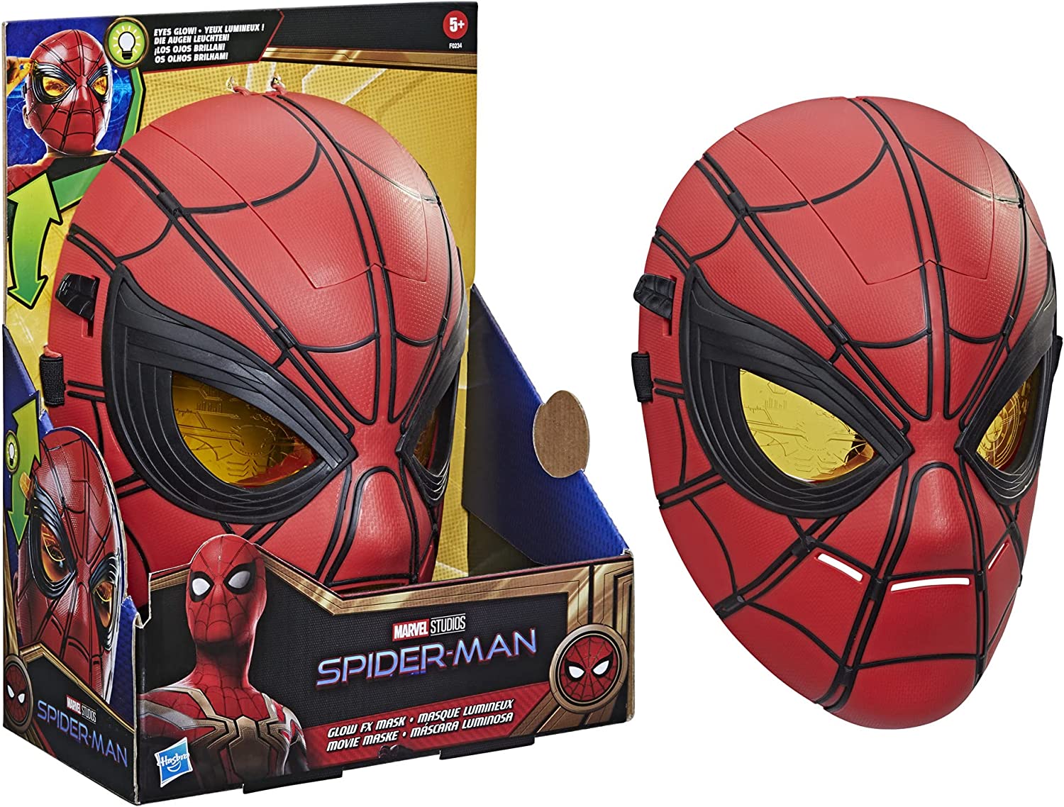 Spiderman Máscara Luminosa De Hombre Araña Marvel Hasbro