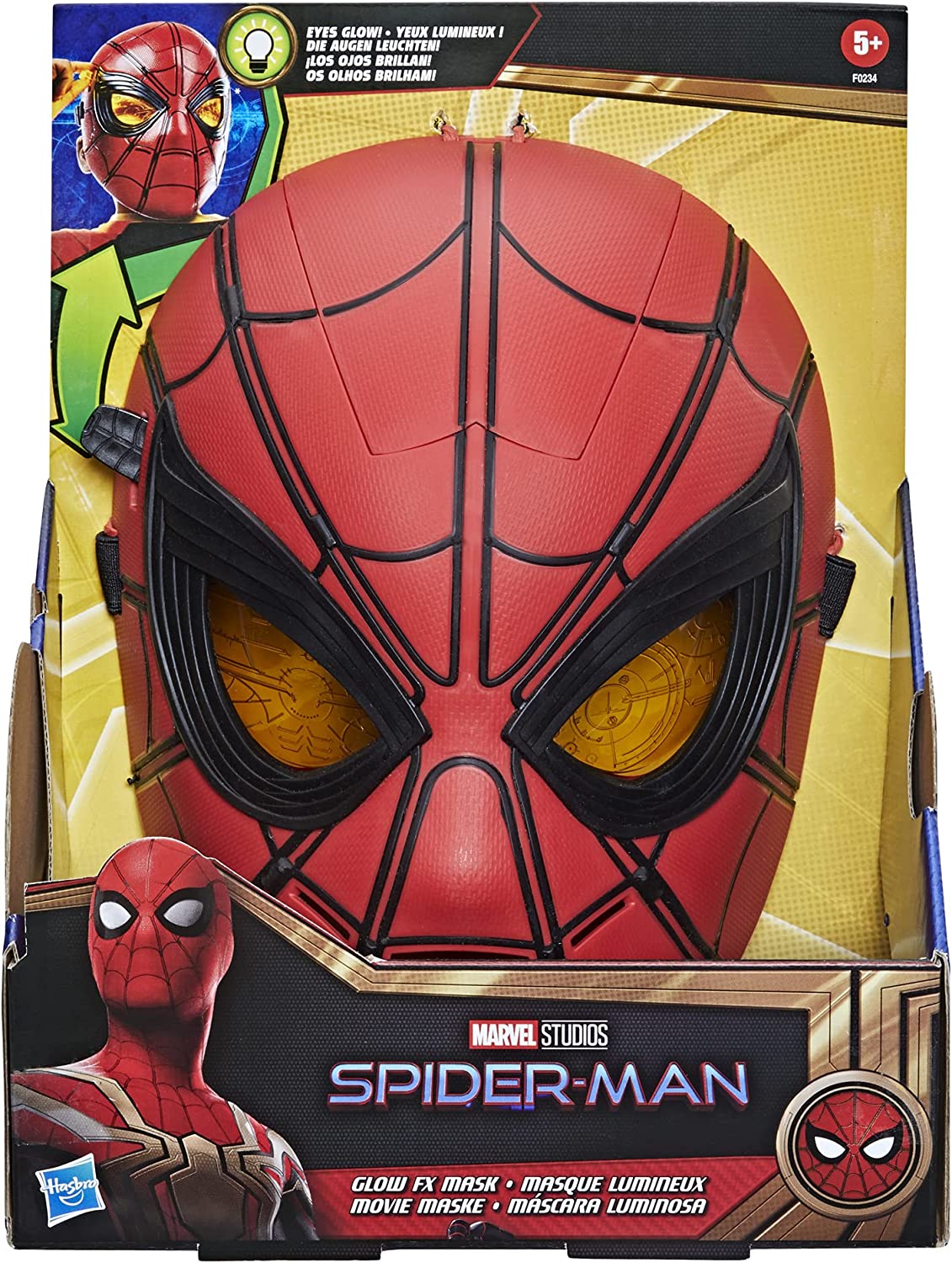 Spiderman Máscara Luminosa De Hombre Araña Marvel Hasbro