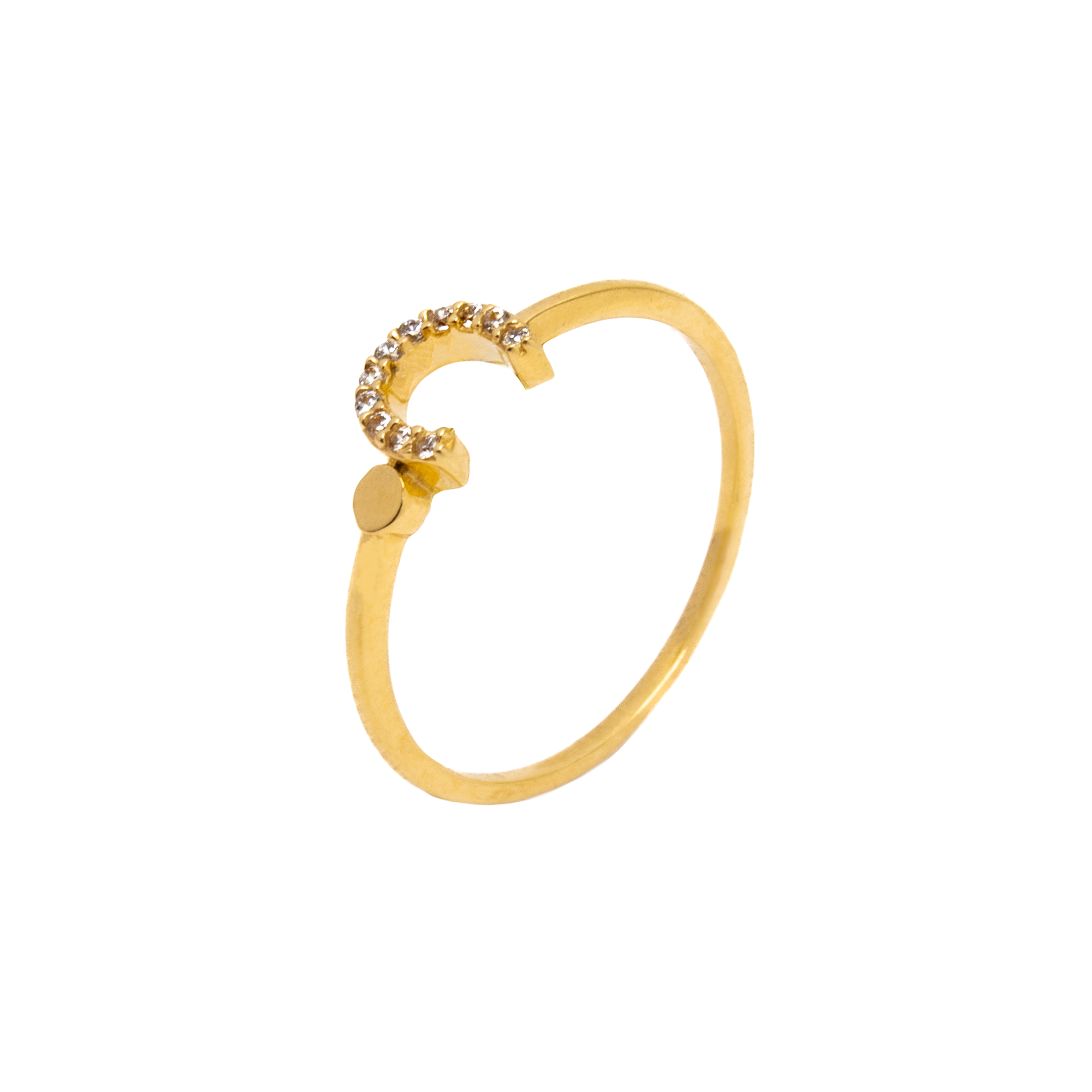 Anillo Herradura Oro Italiano 14 Kilates.