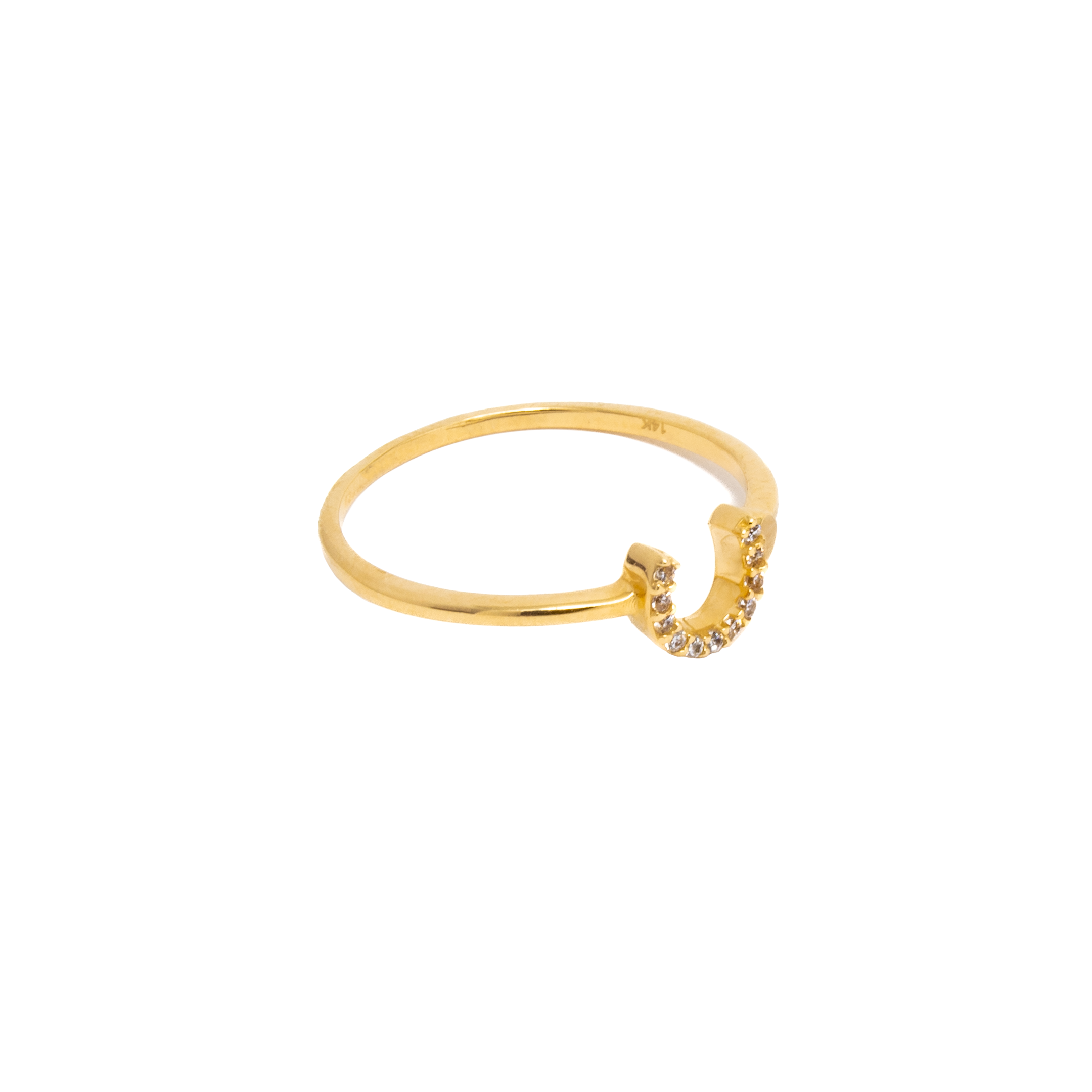 Anillo Herradura Oro Italiano 14 Kilates.