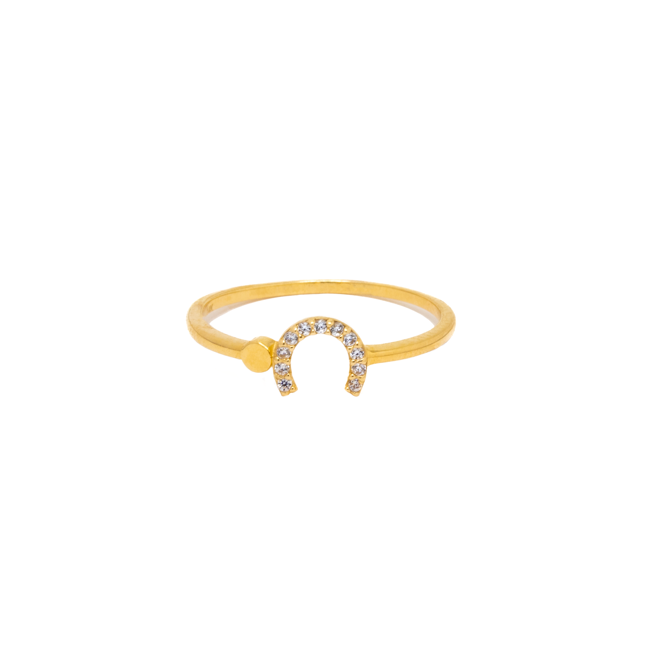 Anillo Herradura Oro Italiano 14 Kilates.