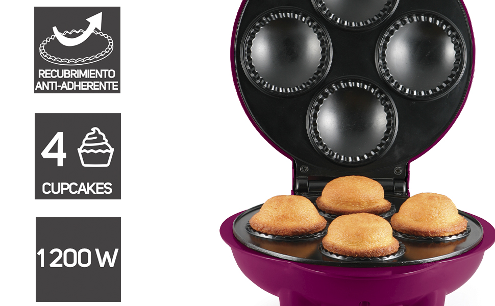 Máquina para hacer 4 Cupcakes CUPCAKE-CO Color Rosa Taurus