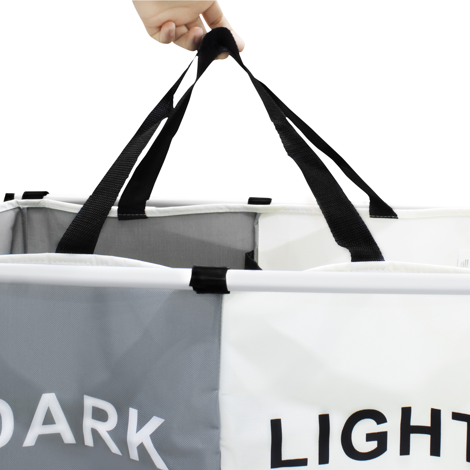 Cesto de ropa sucia con dos separaciones plegable