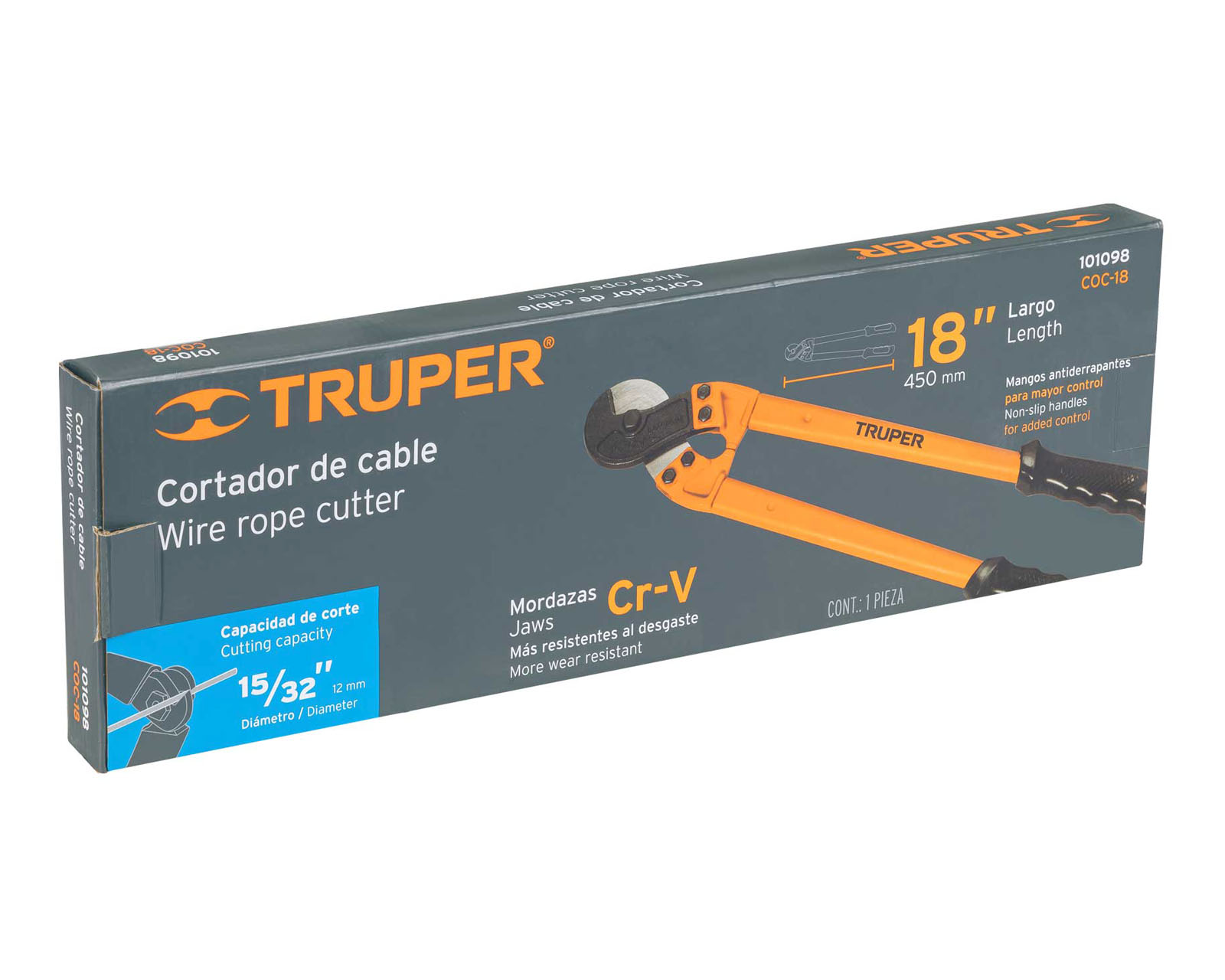 Cortador de Cable y Alambre, Corte 15/32", COC-18 Truper