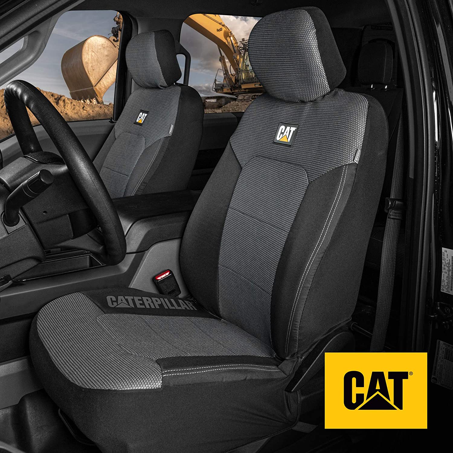 Caterpillar Meshflex - 2 Fundas De Asiento De Automóvil Gris