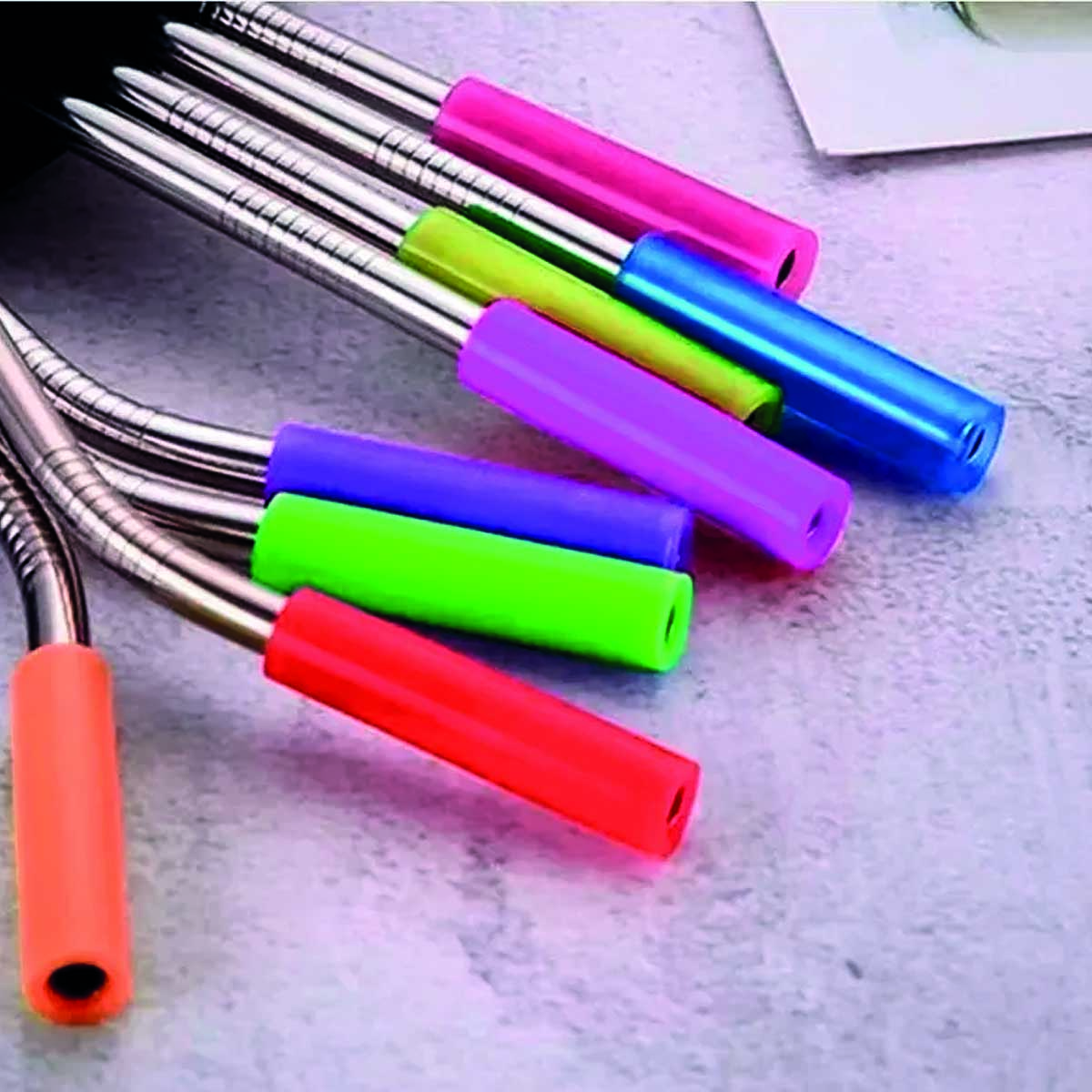 Set 36 piezas popotes de acero inoxidable con punta de silicona reutilizables y cepillos limpiadores