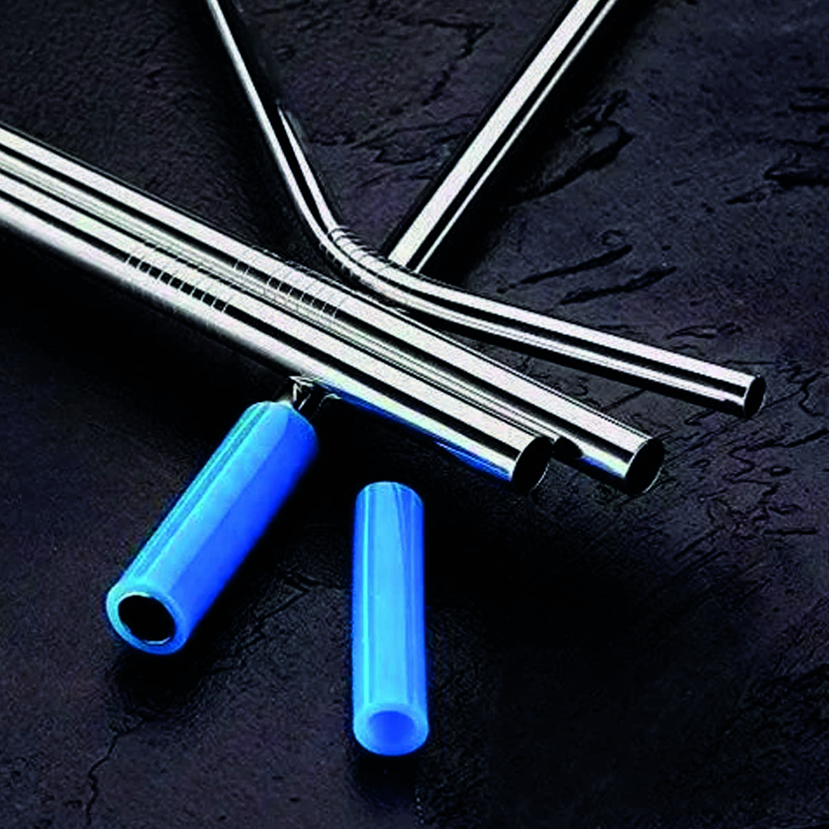 Set 36 piezas popotes de acero inoxidable con punta de silicona reutilizables y cepillos limpiadores