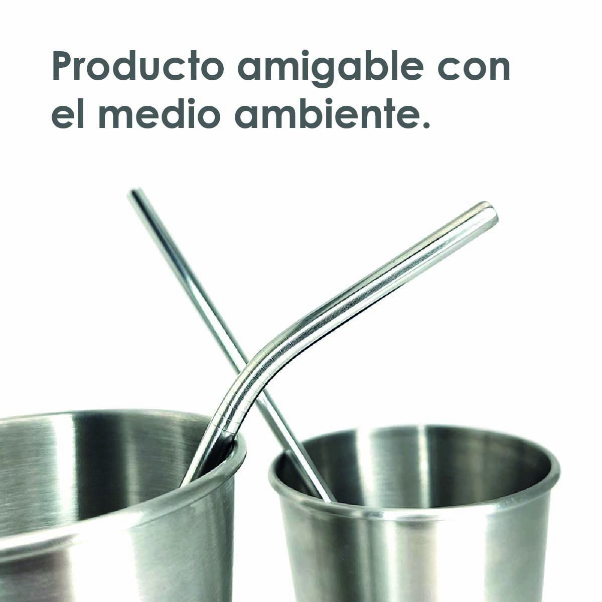 Paquete de 100 popotes de acero inoxidable reutilizables (mixtos)