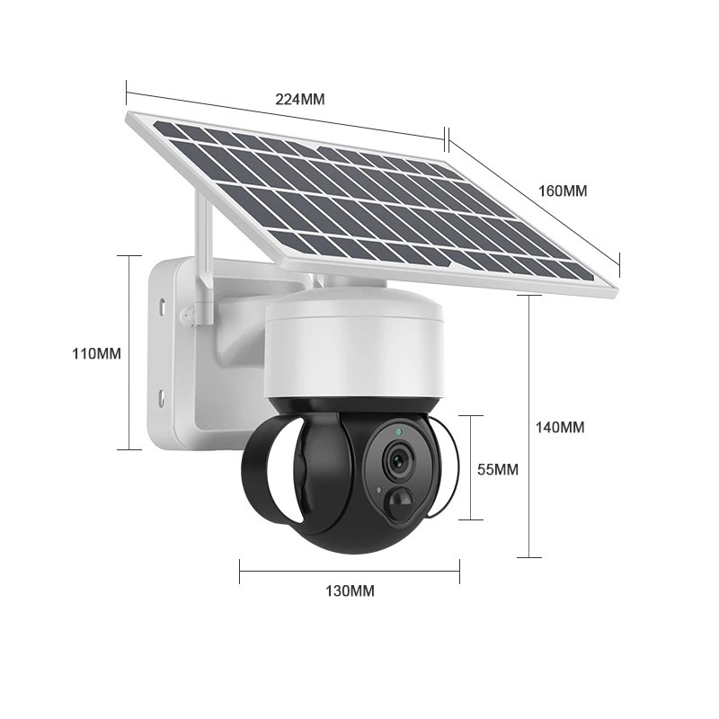 Camara de Seguridad Solar para Videovigilancia con 1080p 800 Lumen Panel Solar Microfono Vision Nocturna WiFi Sensor de Movimiento Resistente al Agua Almacena en Nube o Memoria SD / Master / IOT-CAMSOLTUYA