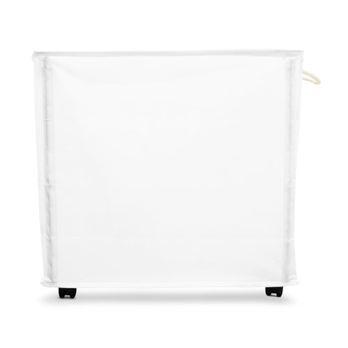 Euroshowers - Cesto para la ropa sucia plegable rectangular, 75 L, altura x  ancho x profundidad, aprox. 60 x 40 x 22 cm, color blanco