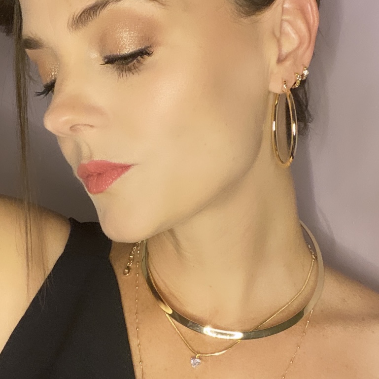 Arracadas Diva Doradas - Baño de oro 18k