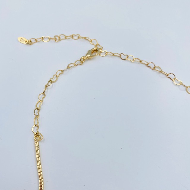 Gargantilla Collar Cola de Ratón con Corazón- baño de oro 18k