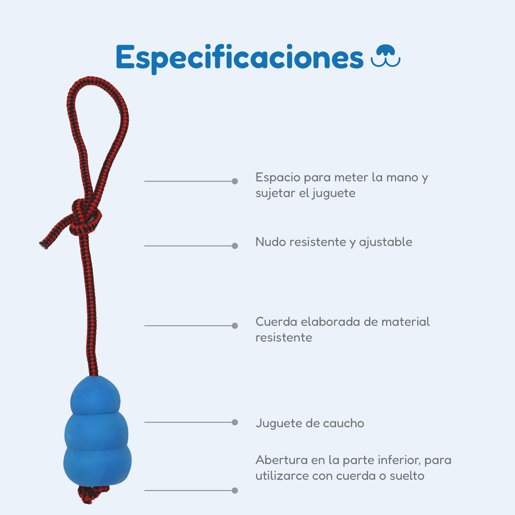 Juguete perro mascota tipo Kong resistente rellenable 