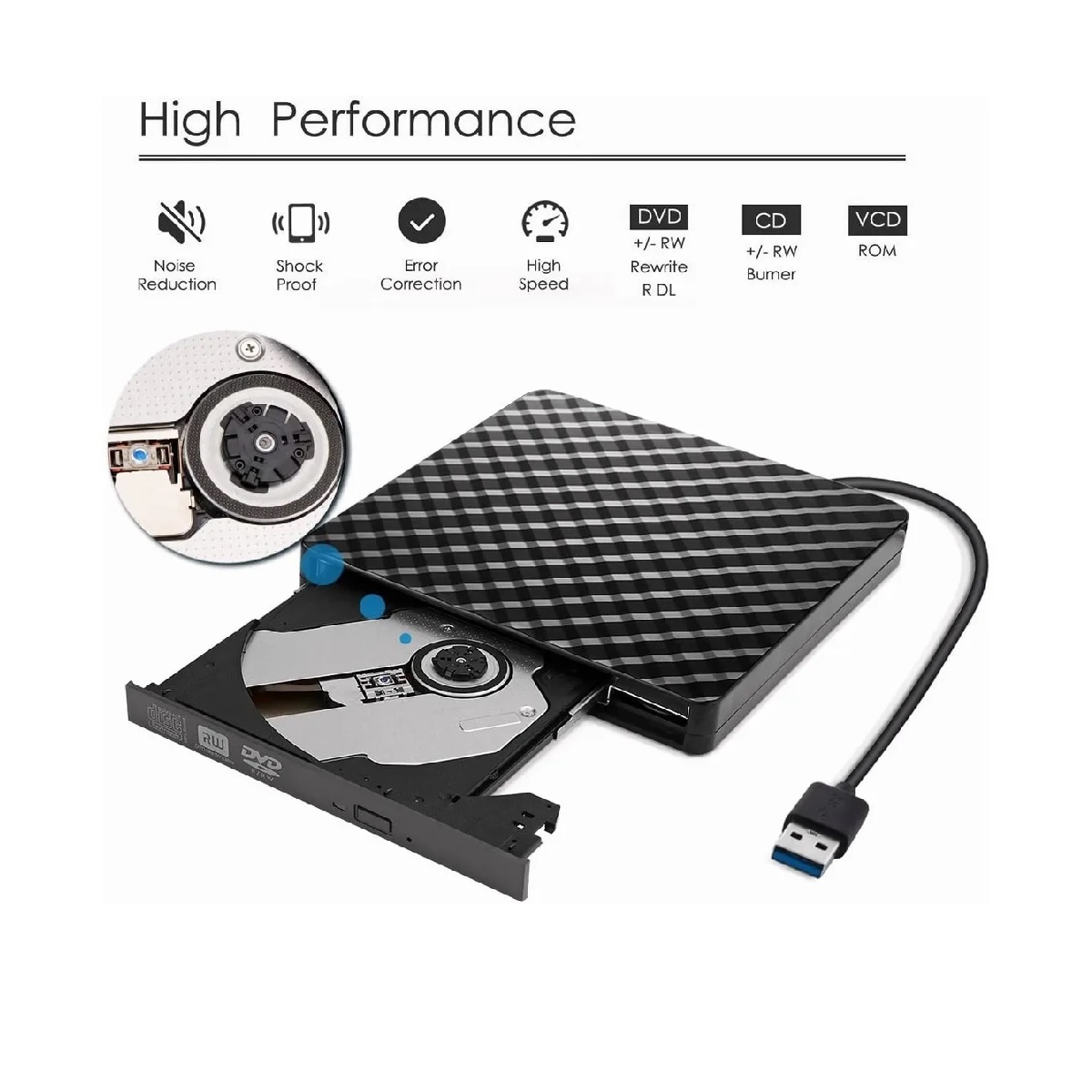 Lector Y Grabadora De Dvd/cd/externa Quemador Usb 3.0 Cd/dvd