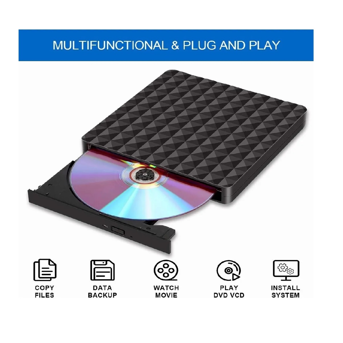 Lector Y Grabadora De Dvd/cd/externa Quemador Usb 3.0 Cd/dvd