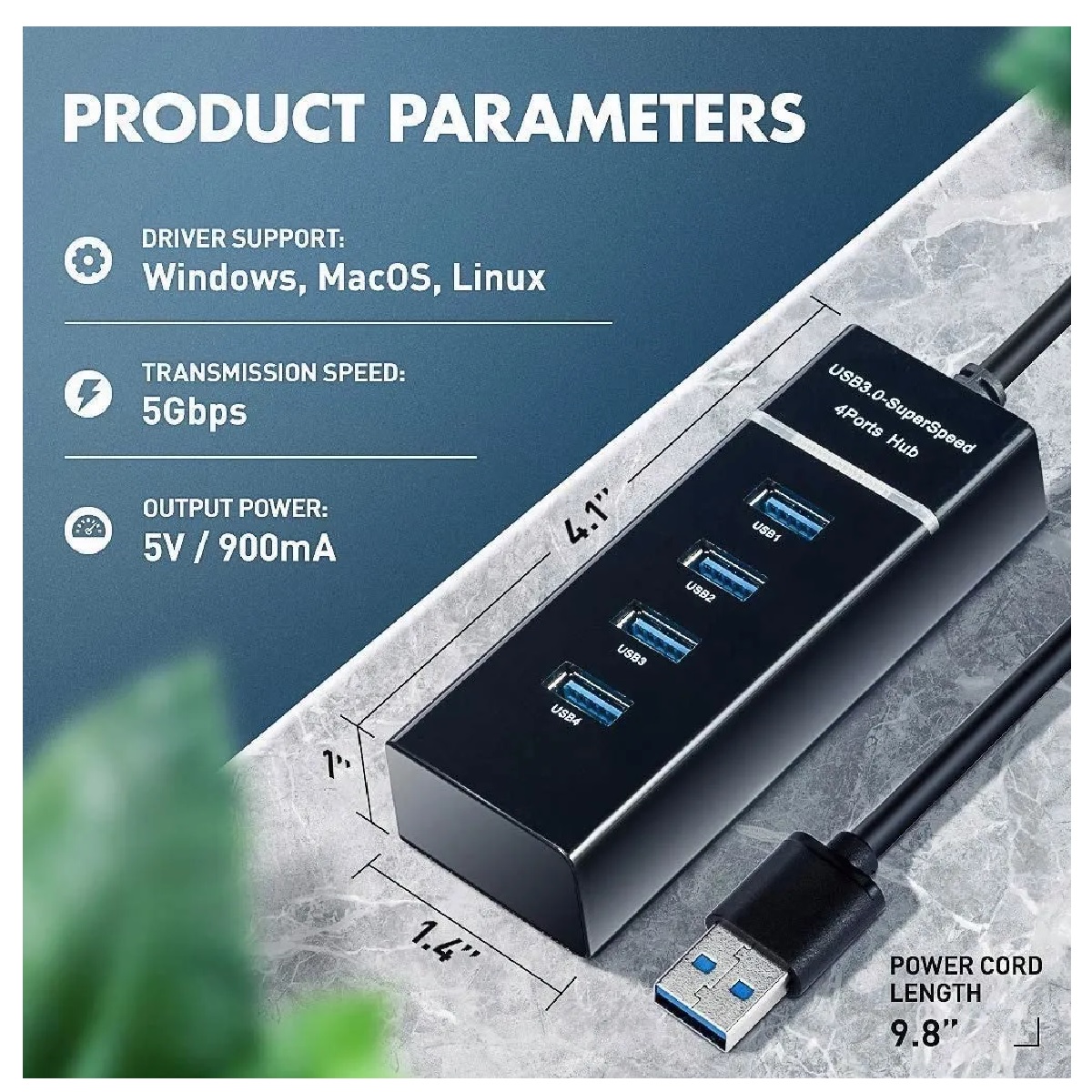 Hub Usb 3.0 4 Puertos Expansor Multi Para Laptop Pc 4 En 1