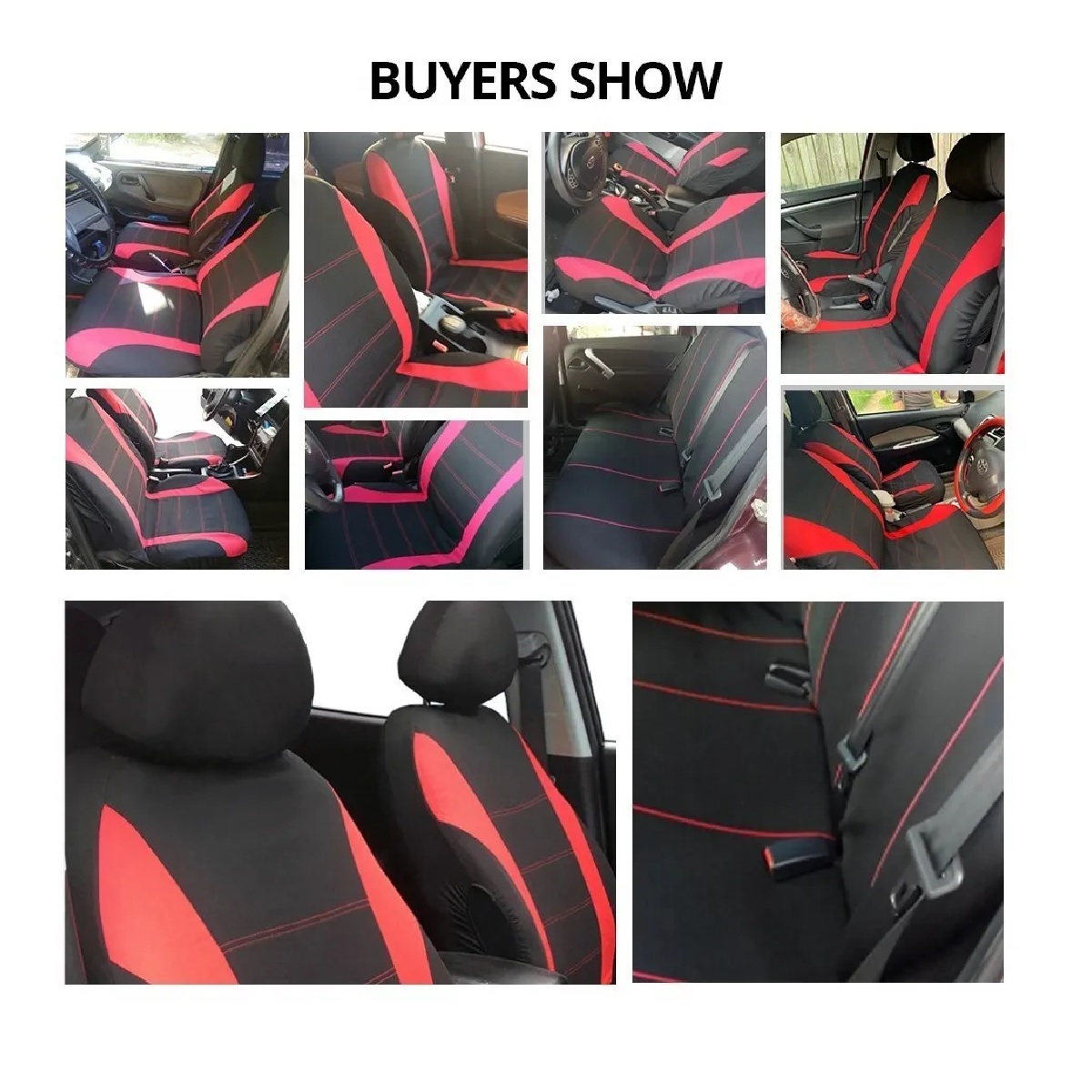 Juego De Fundas Para 5 Asientos De Automóvil, 9 Piezas Rojo