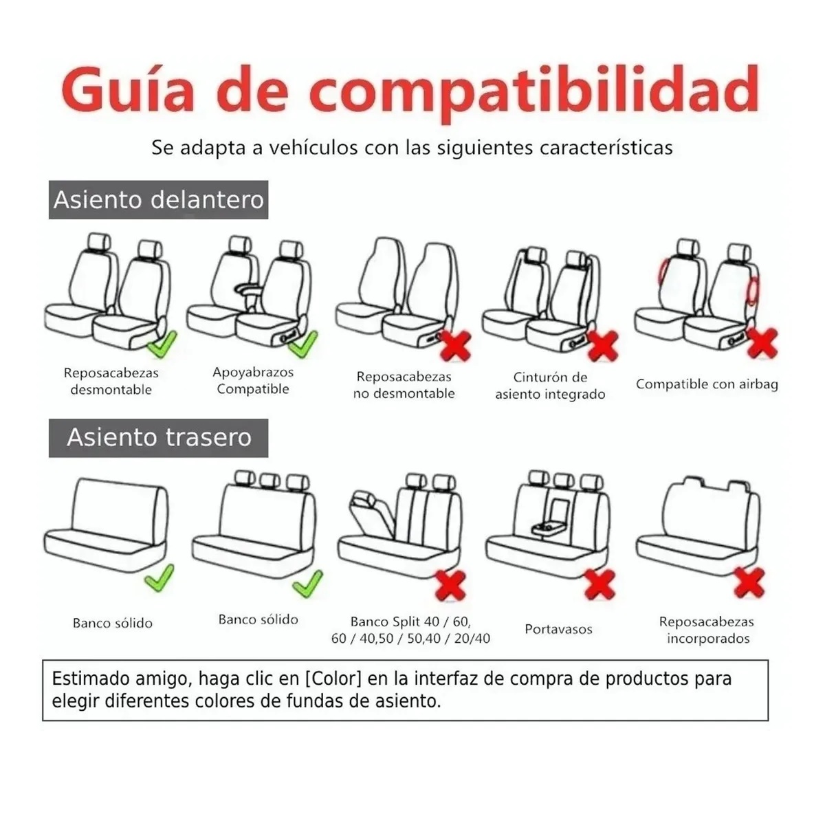 Set Funda De Asiento De Coche De Tejido De Poliéster Universal Gris