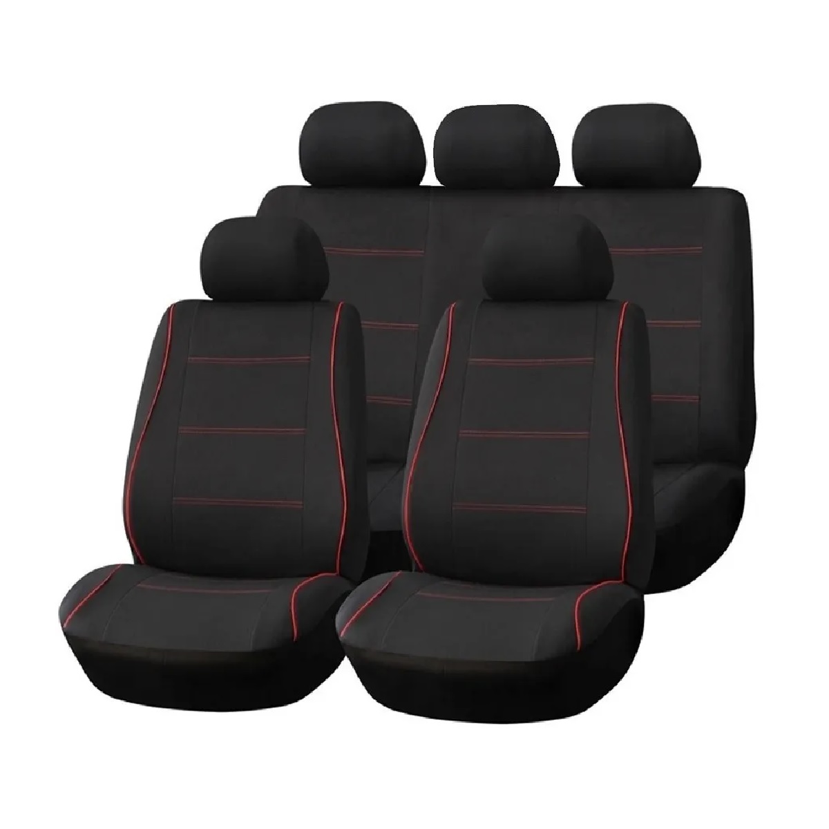 Juego Fundas Para Asientos De Auto Universal 9 Piezas Rojo