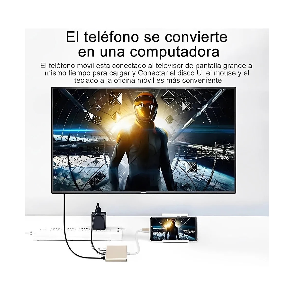Adaptador Convertidor Hub Usb C A Hdmi 4k Usb 3.0 Y Tipo C