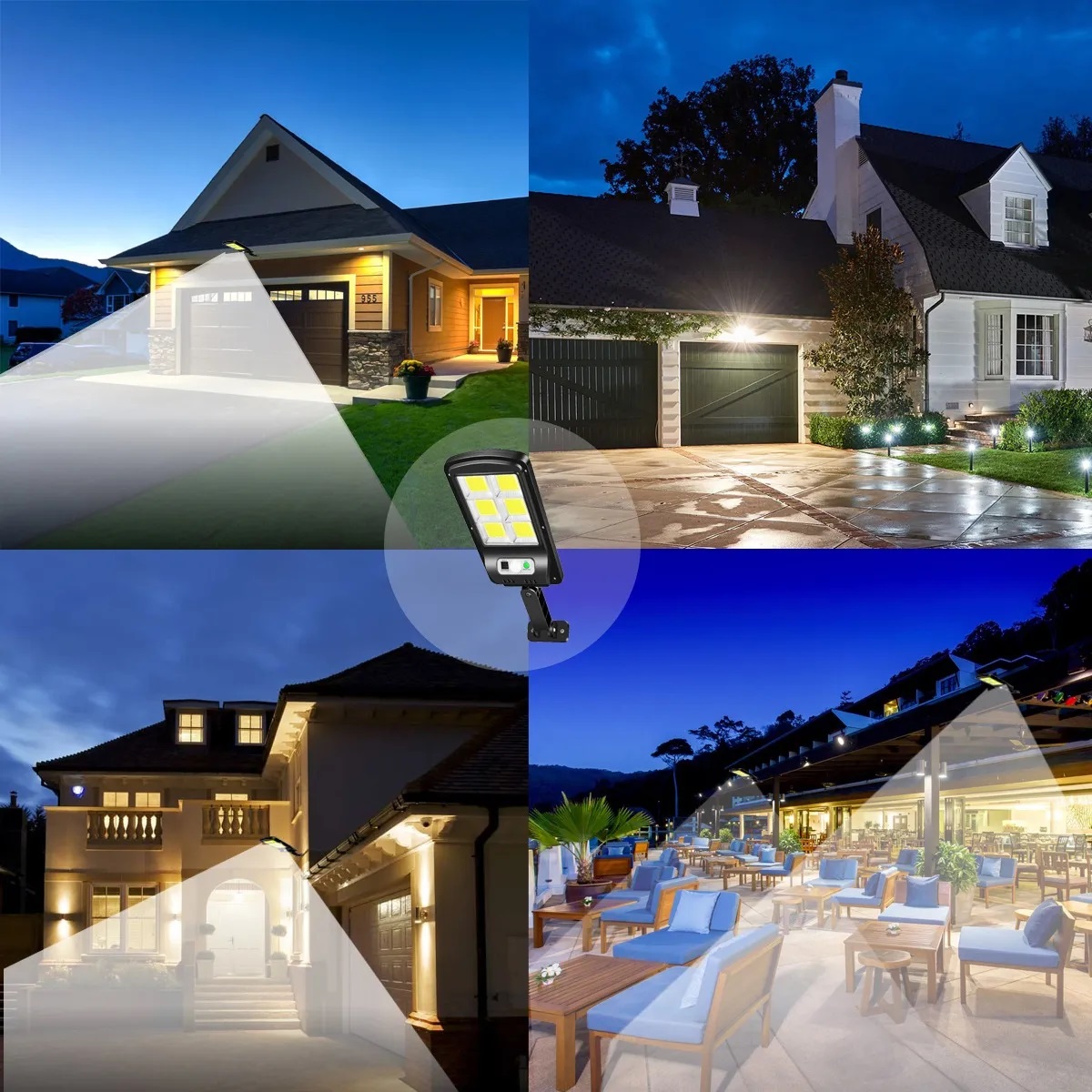 Lámpara Solar 120 Led Iluminación De Pared Exterior Jardín
